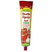 Préparation à base de concentré de tomates et poivrons, en tube Préparation à base de concentré de tomates et poivrons, en tube